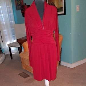 Bostom Proper S Red Long-Sleeve Dress